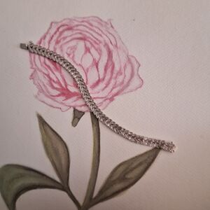 DBJ 925 Sterling SILVER VINE Bracelet With DIAMOND Chips needs Repair